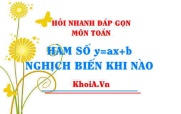 Hàm số y=ax+b nghịch biến khi nào? Tìm m để hàm số nghịch biến trên R Toán lớp 9